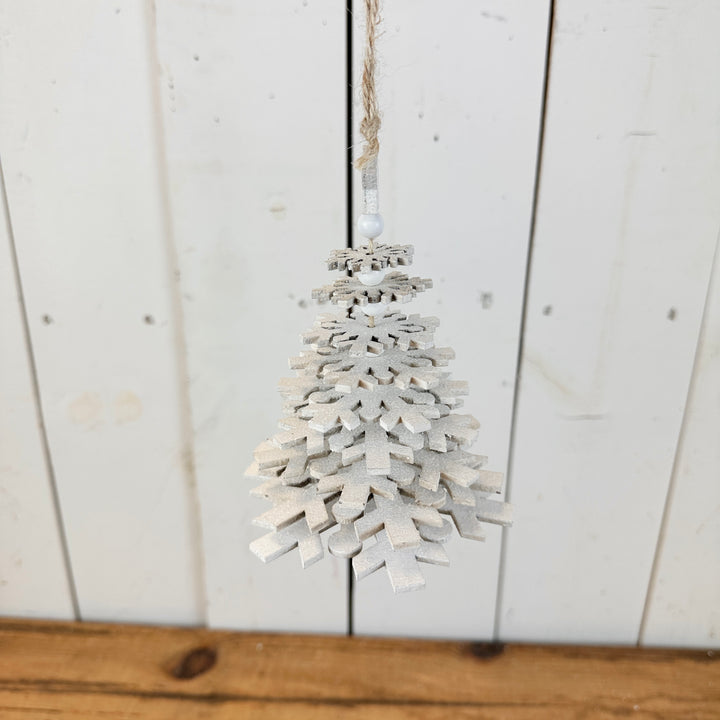 Dancing White Snowflake Ornament