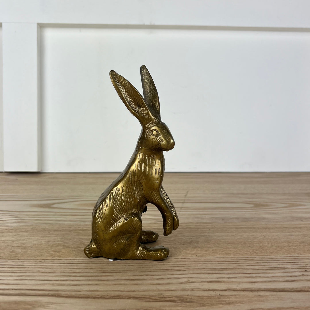 Standing Rabbit, Antique Gold Finish