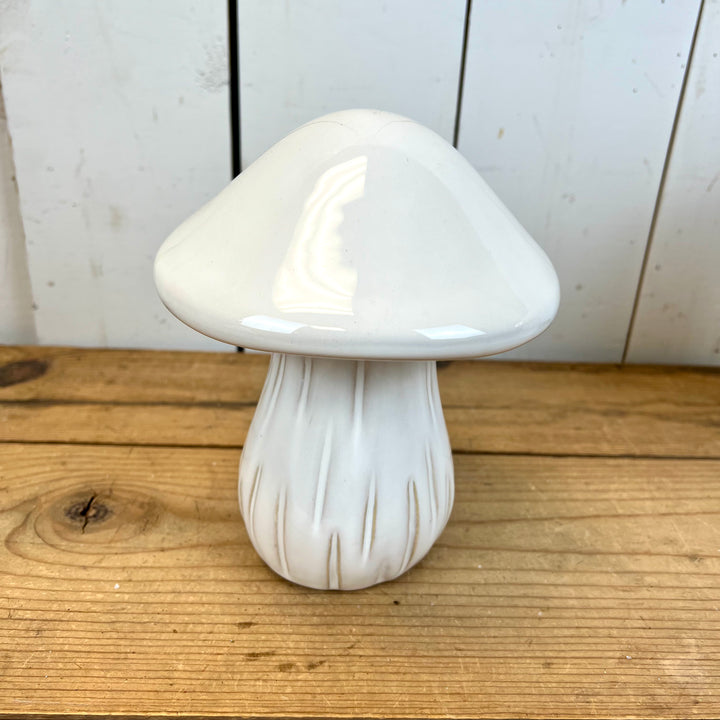 White Ceramic Mushrooms