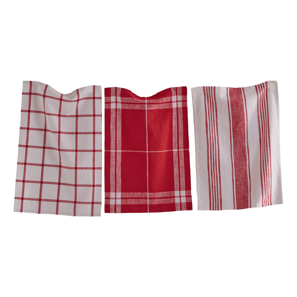 Classic Dishtowel Set Of 3 - Red