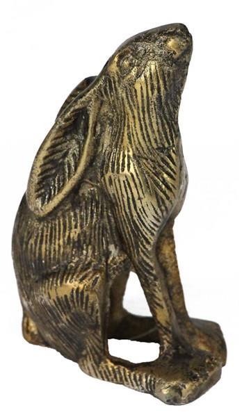 Rabbit Looking Up, Antique Gold Finish