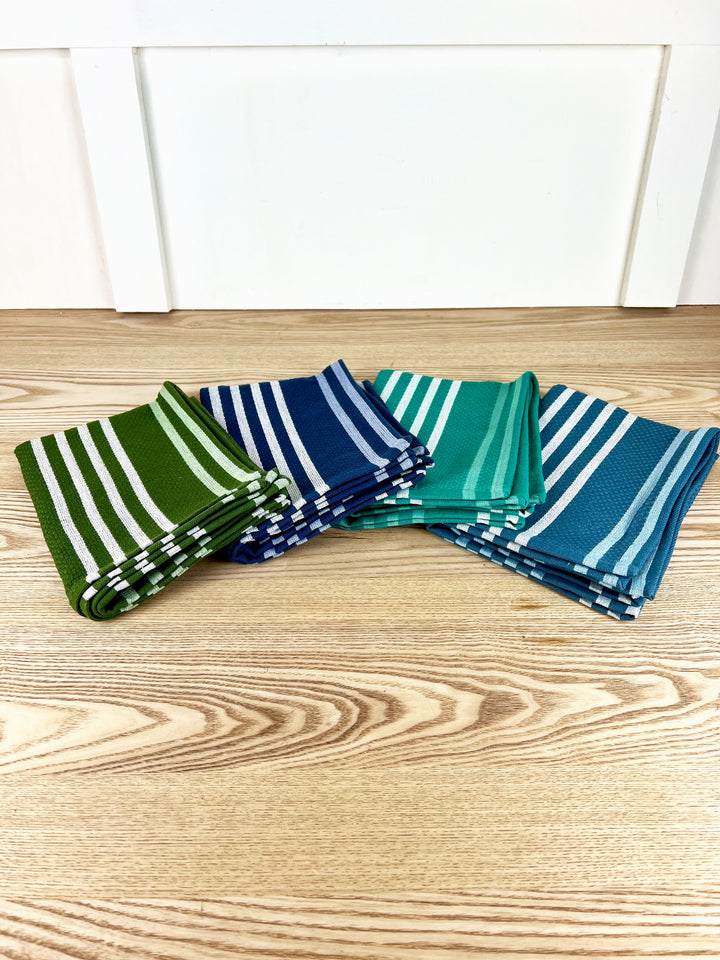 Basket Weave Stripe Dishtowel - 4 Colors Available