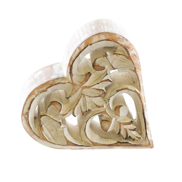 Mango Wood Laser Cut Heart - 3 Sizes