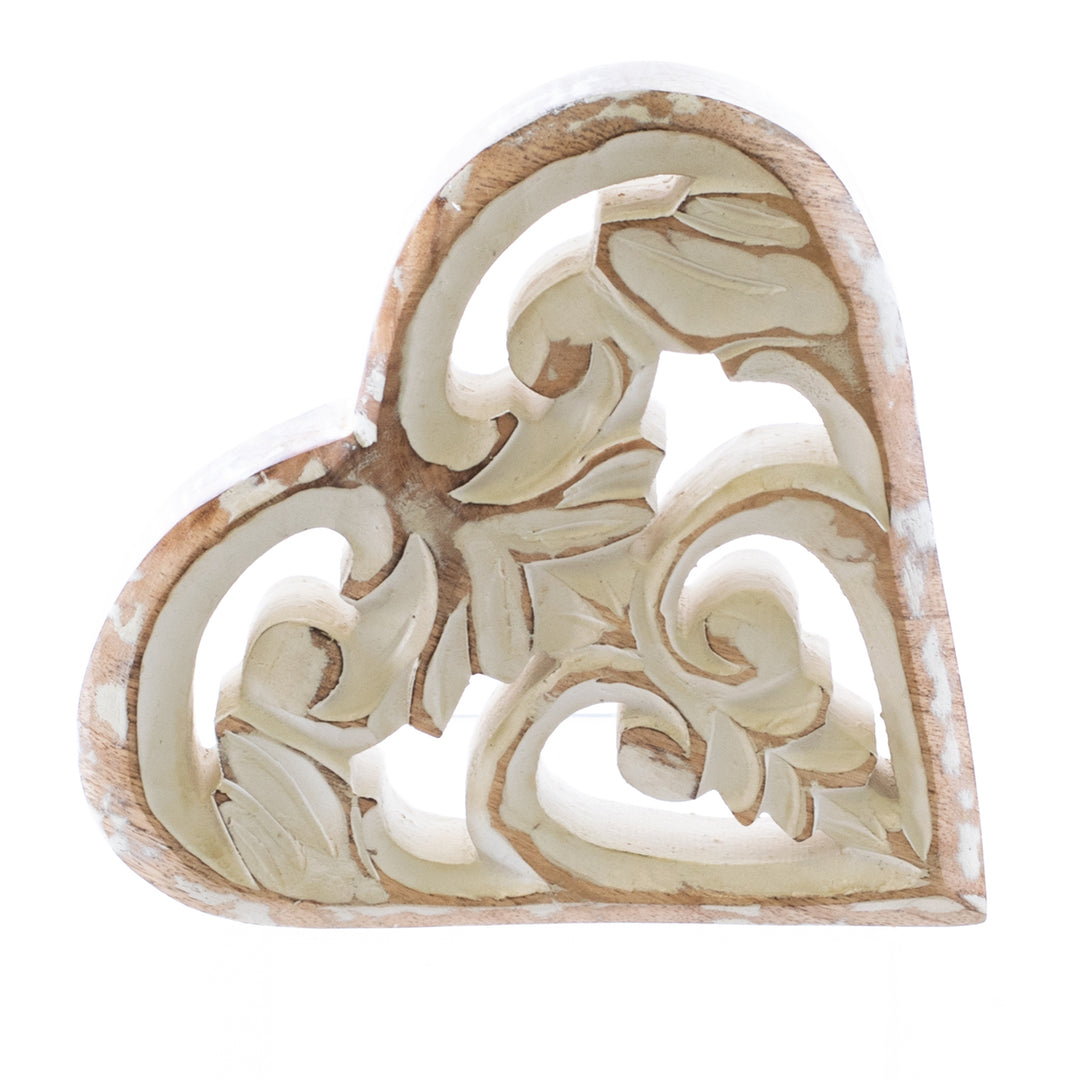 Mango Wood Laser Cut Heart - 3 Sizes