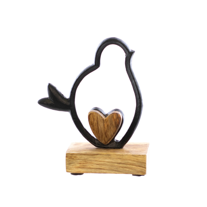 Bird Sculpture with Heart - 2 Sizes