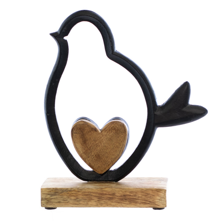 Bird Sculpture with Heart - 2 Sizes