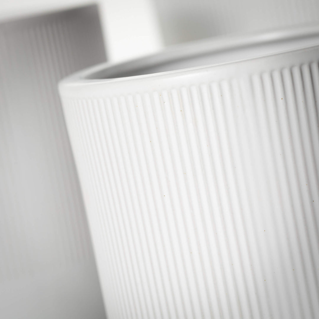 Textured White Ceramic Planter