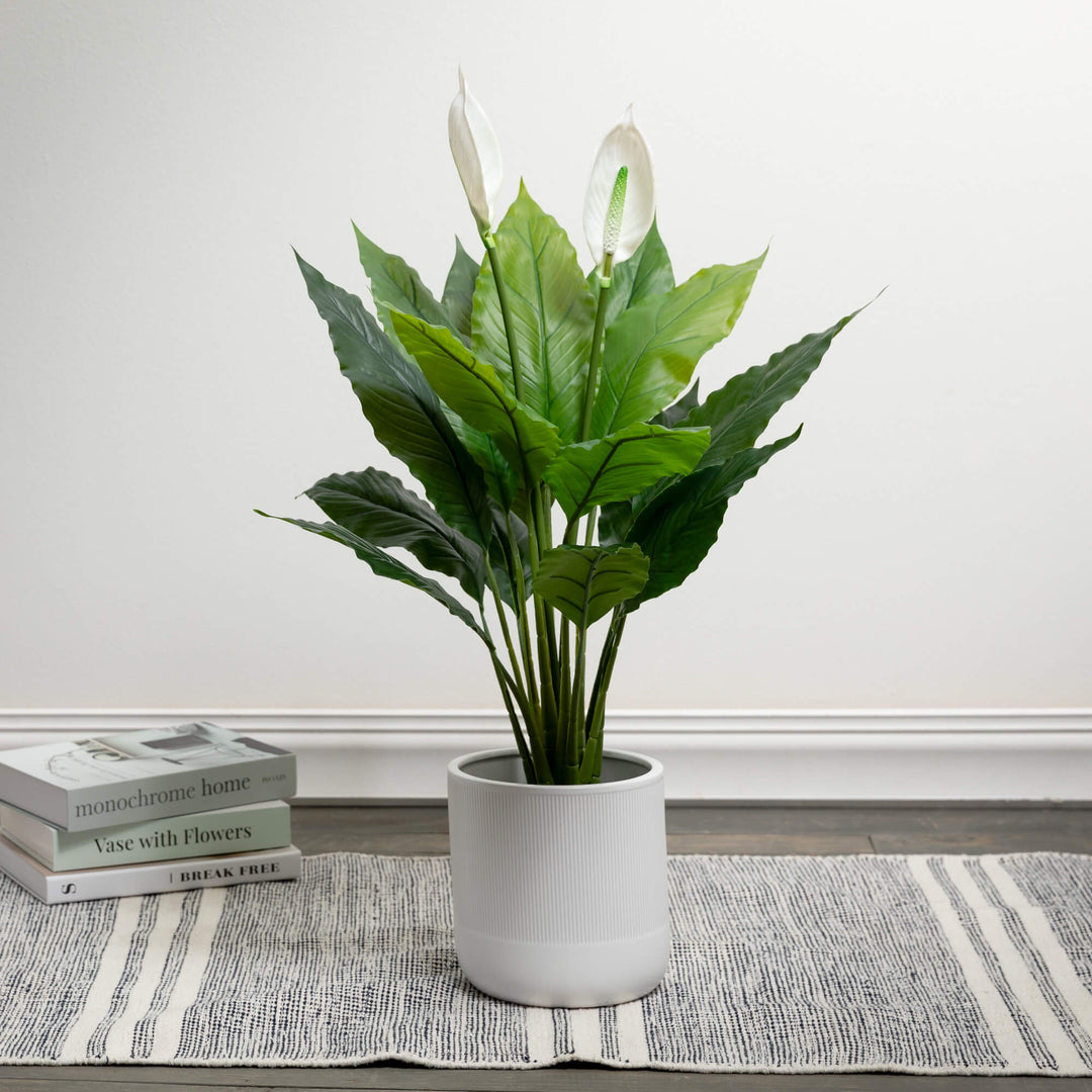 Textured White Ceramic Planter