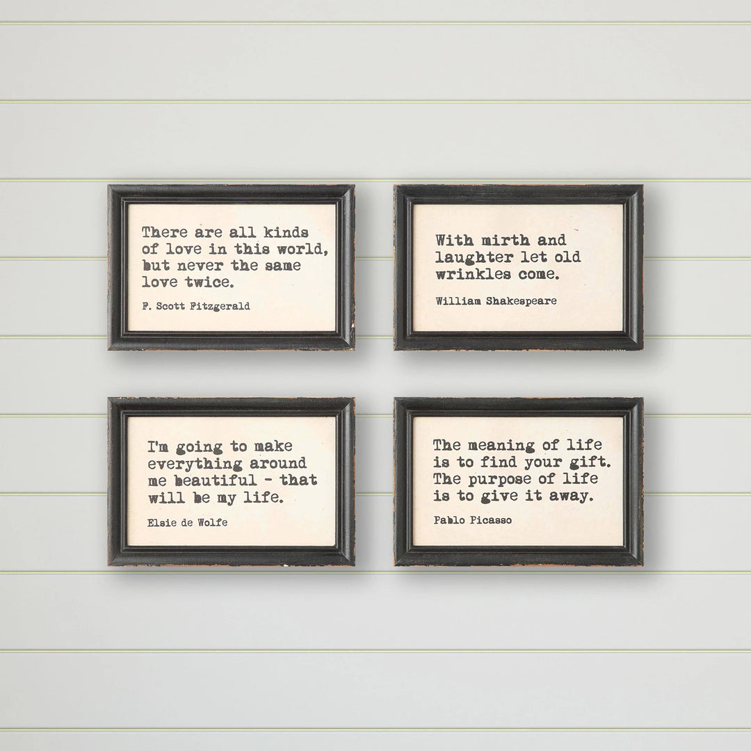 Wood Framed Wall Decor, 4 Styles