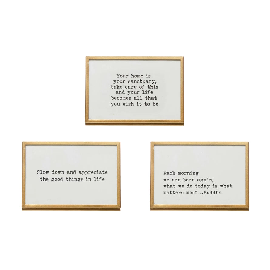 Frame with Easel and Saying, 3 Sayings