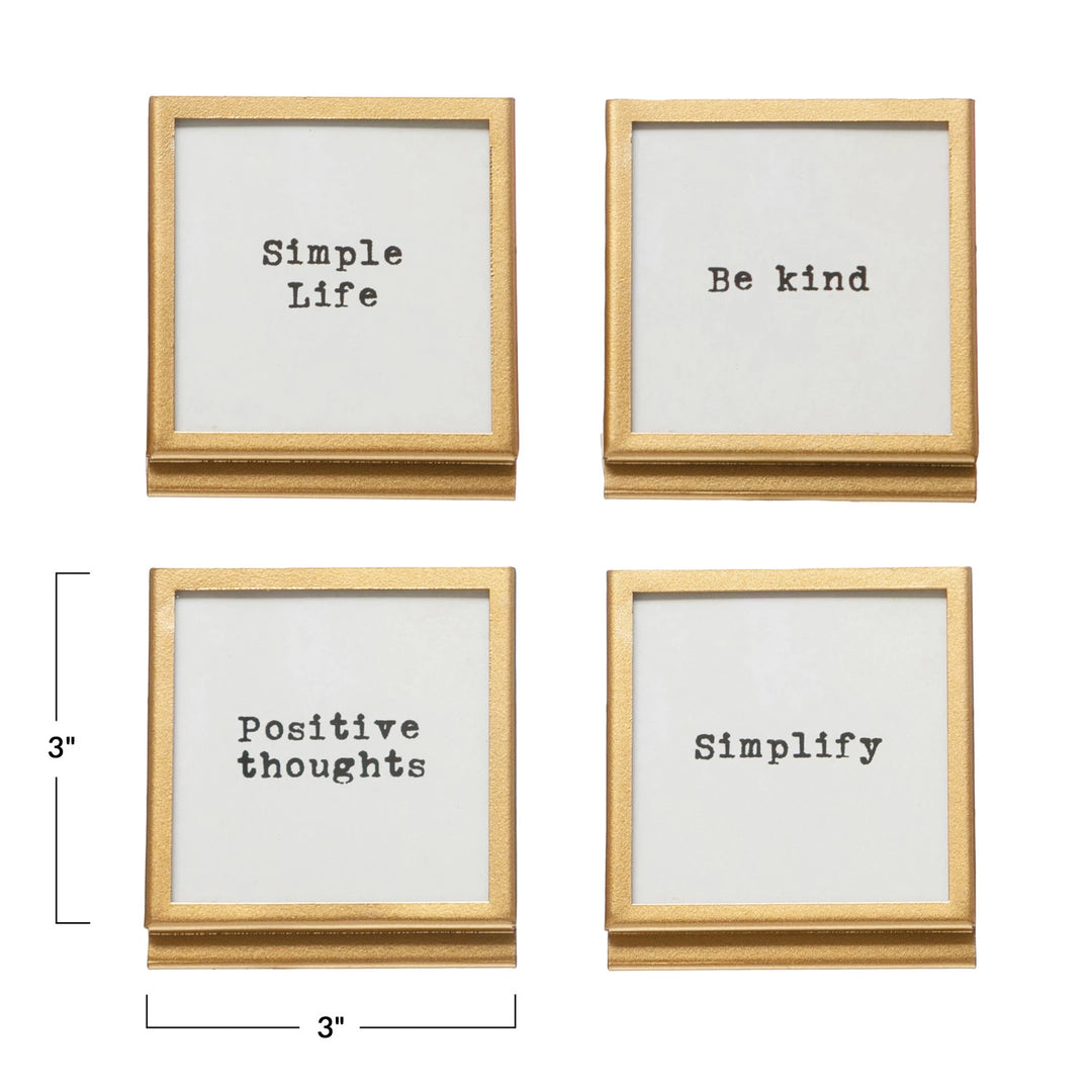 Frame with Easel and Saying, 4 Styles