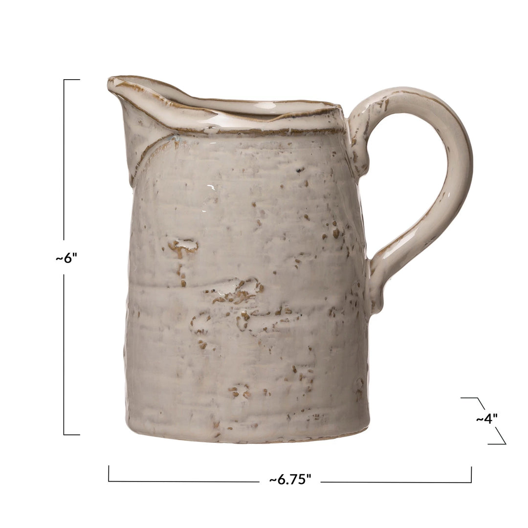 Stoneware Pitcher with Glaze