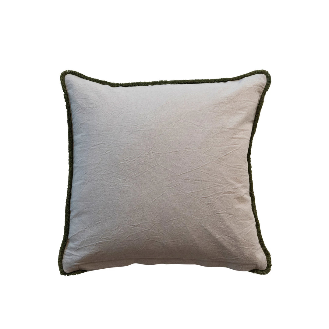 18" Square Cotton Flower Pillow