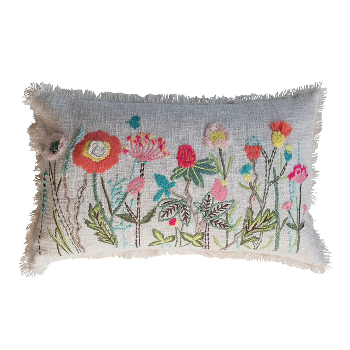 Cotton Flower Lumbar Pillow