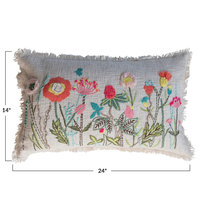 Cotton Flower Lumbar Pillow