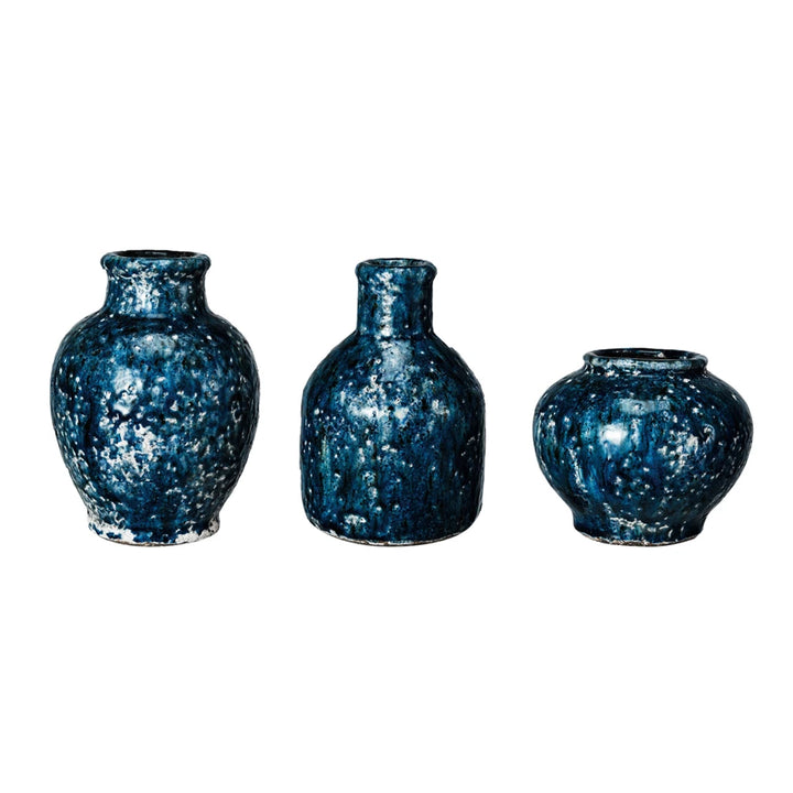 Decorative Terra-cotta Vases, Set of 3