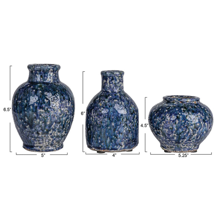 Decorative Terra-cotta Vases, Set of 3