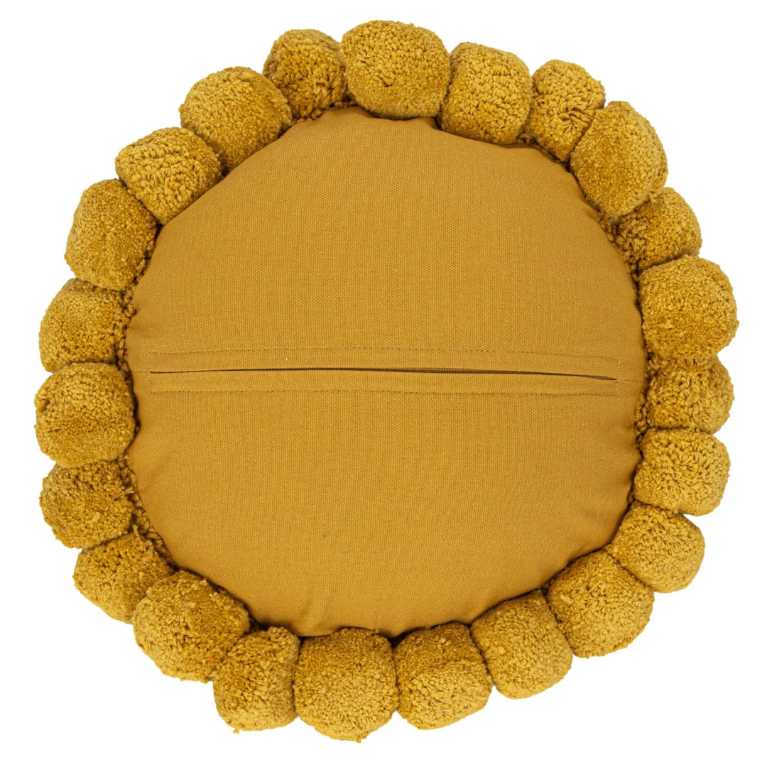 12" Round Tufted Sun Shaped Pillow