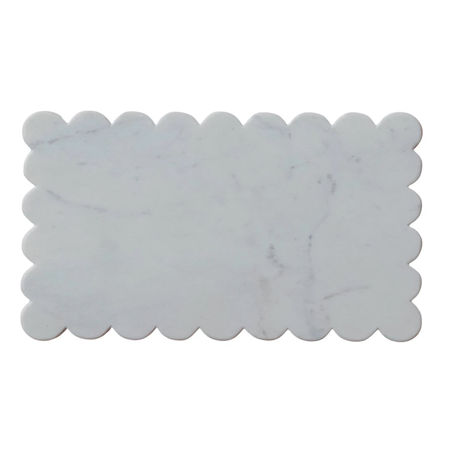 Marble Cheese/Cutting Board w/ Scalloped Edge