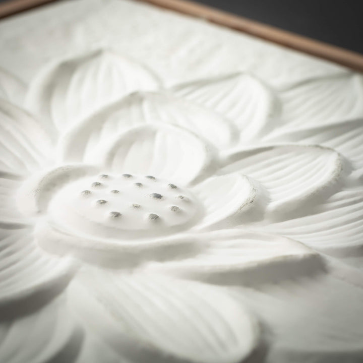 White Embossed Flower Wall Art