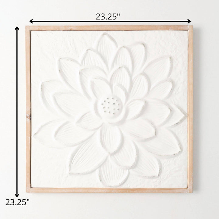 White Embossed Flower Wall Art