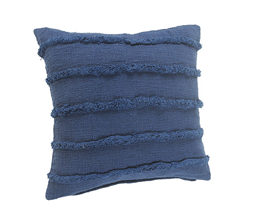 Navy Decorative Pillow with Fringe