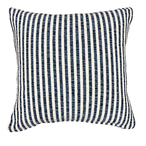 Navy and Cream Striped Pillow