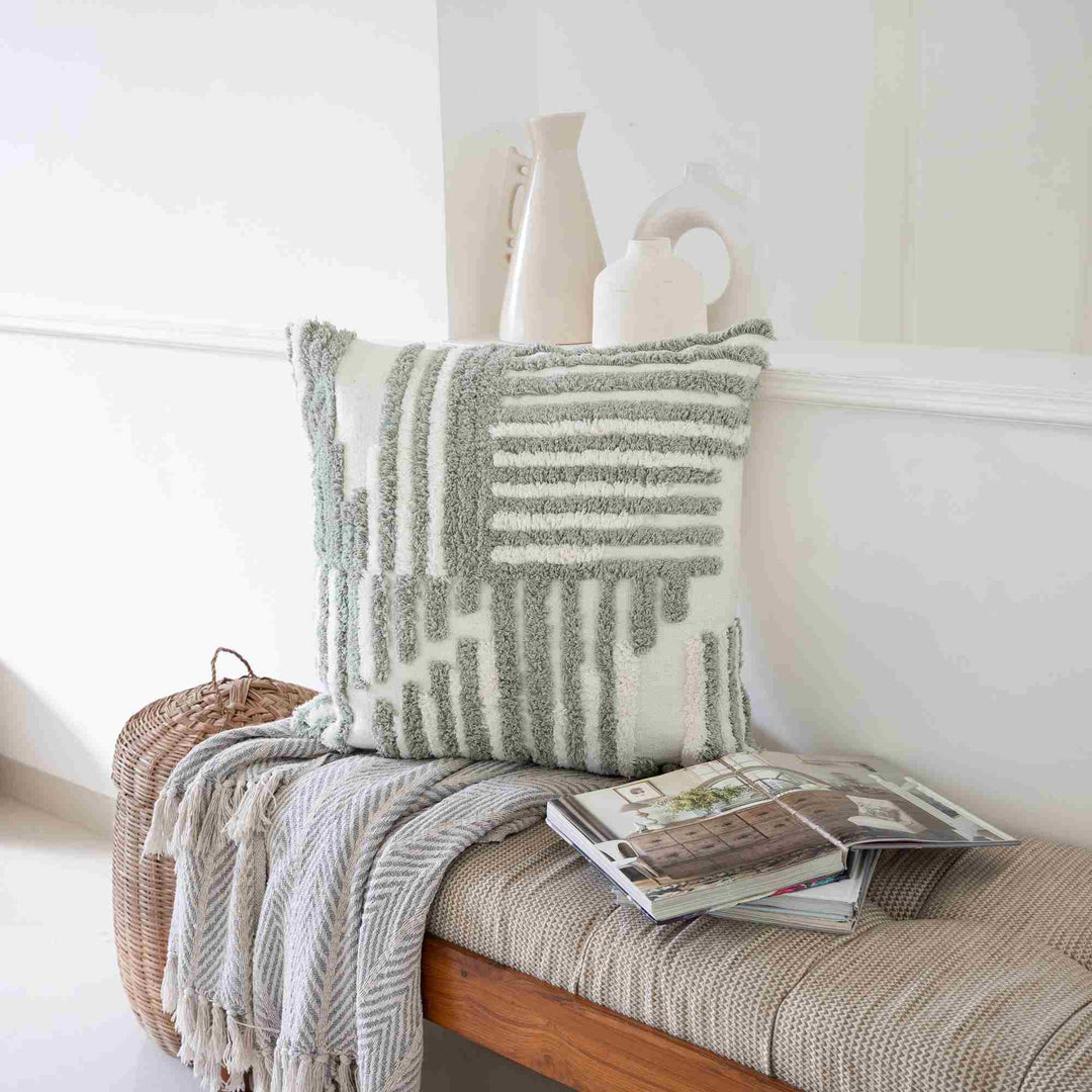 Sage Green Patterened Pillow