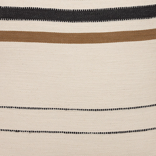 Cream and Brown Striped Pillow