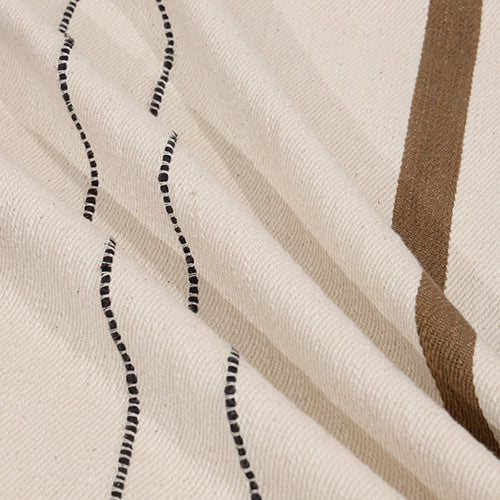 Cream and Brown Striped Pillow