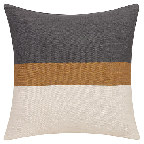 Grey, Brown and Cream Striped Pillow