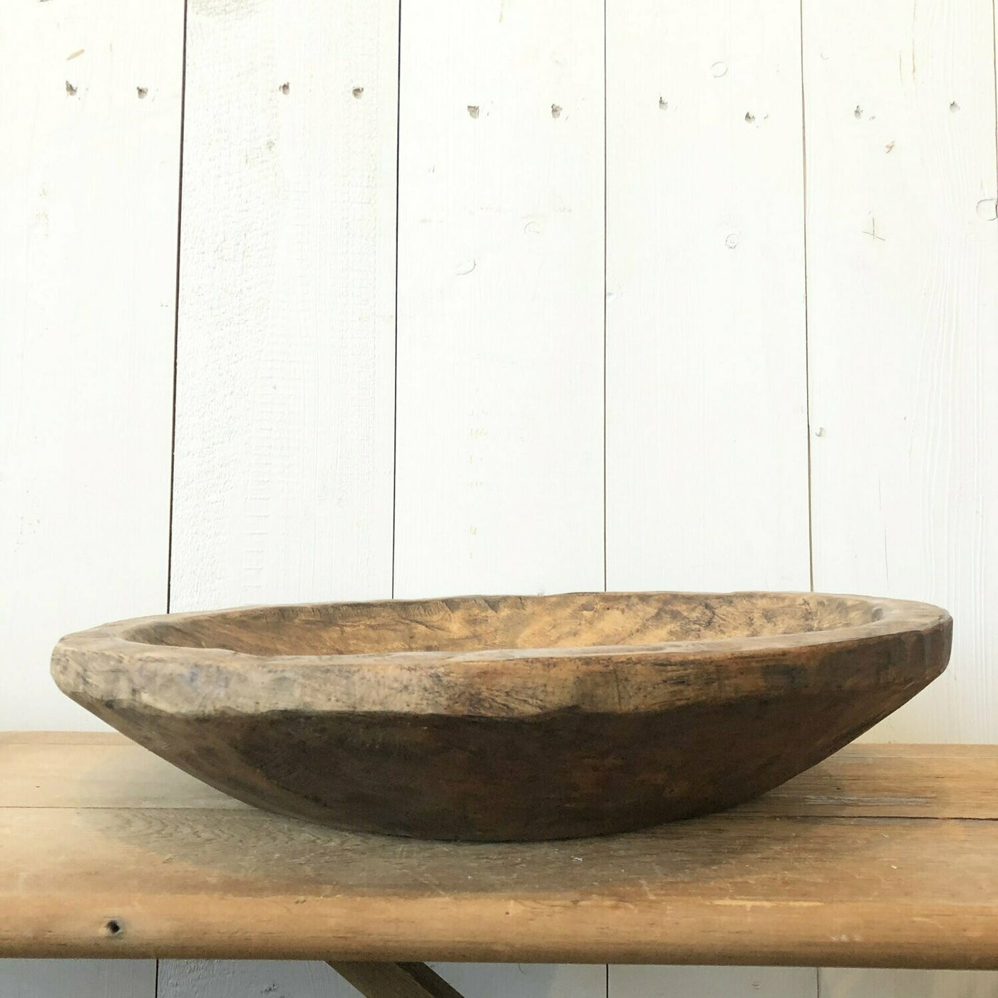 Petite Round Wooden Dough Bowl