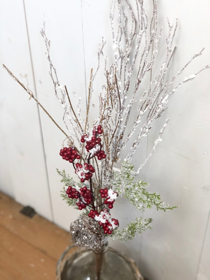 White Glitter Twig Stem