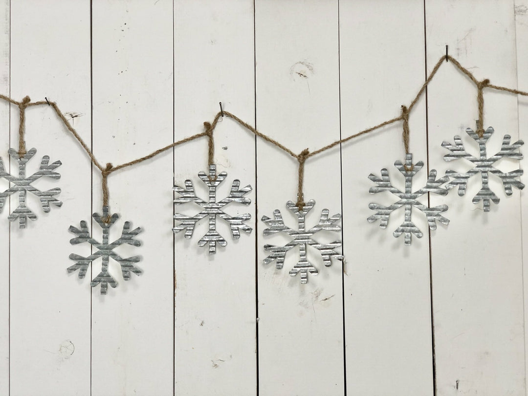 Galvanized Snowflake Garland