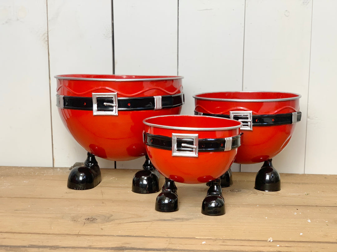 Metal Santa Footed Bowls