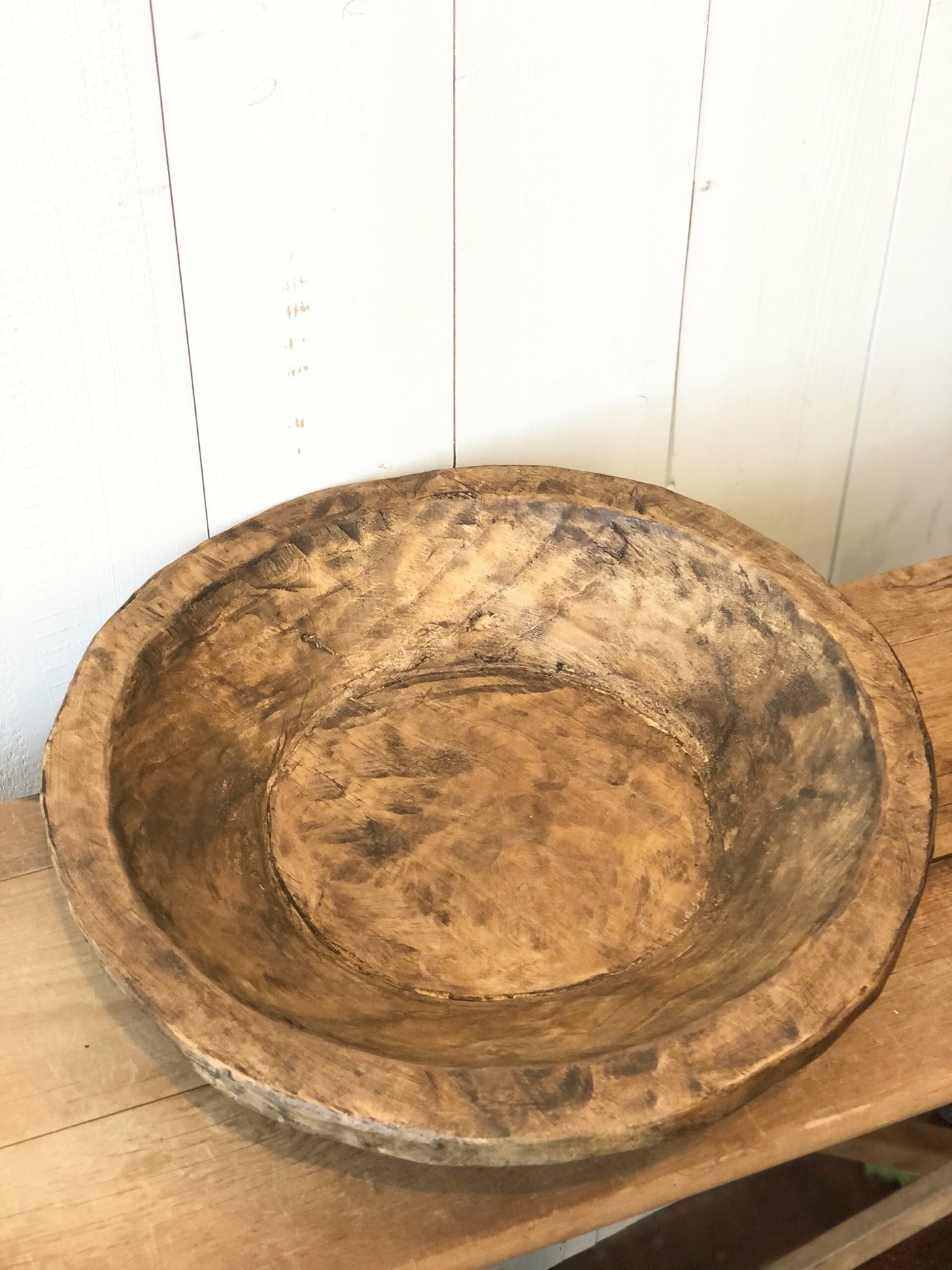 Petite Round Wooden Dough Bowl