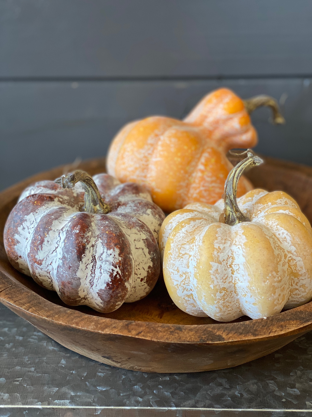 Earth-tone Gourd/Pumpkin Trio