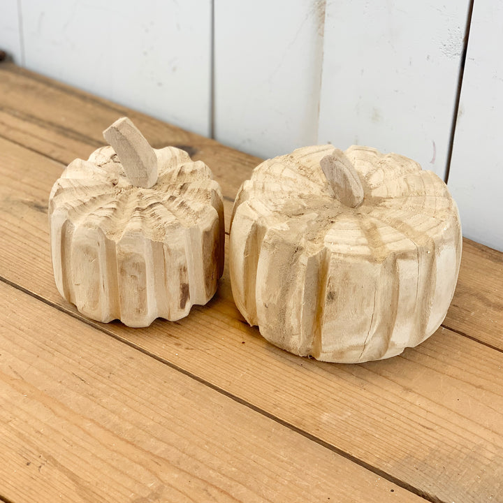 Carved Wood Pumpkins