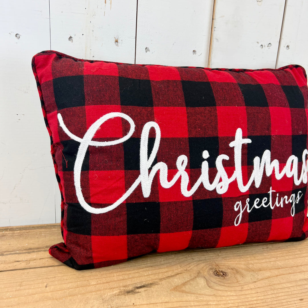 "Christmas Greetings" Holiday Pillow